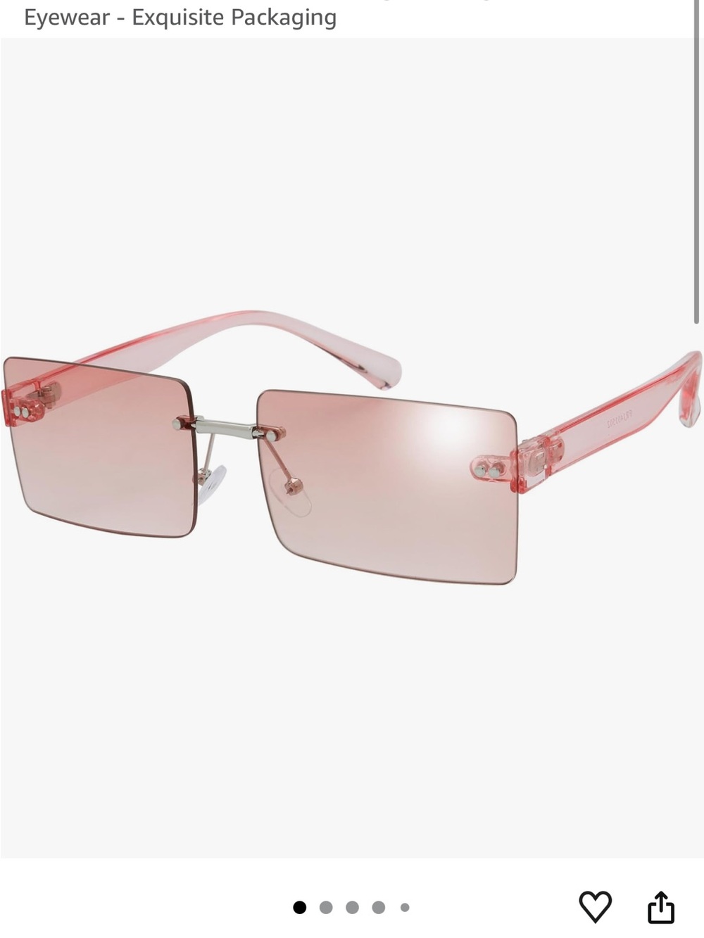 Women’s Rimless Square Sunglasses - Pink